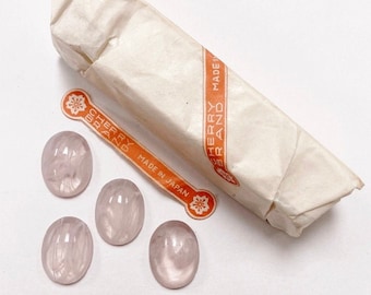 18 Vintage Japan Cherry Brand Glass Light Amethyst Marble 20x15mm. Oval Cabochons - Full Pack  6973P