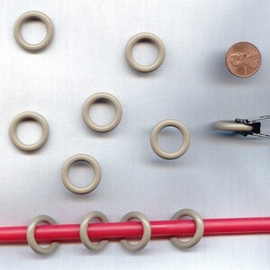 24 Vintage Grey Beige Smooth Acrylic 22mm. Round Ring Beads 6193