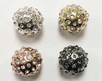 Rhinestone Pave' Beadelle® Collection 14mm. Starlight Disco Ball Beads - 4 Colors Available