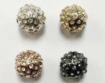 Strass Pave' Beadelle® Kollektion 12 mm. Stjärnljus Discokulpärlor - 4 färger tillgängliga