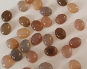 4 Vintage Genuine Chalcedony Agate Gemstone 10x8mm. Oval Scarabs R557