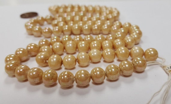 Lot De 150 Perles En Verre Vintage Beige Mat - Forme Irrégulière, Pour Création Bijoux Ou Décoration