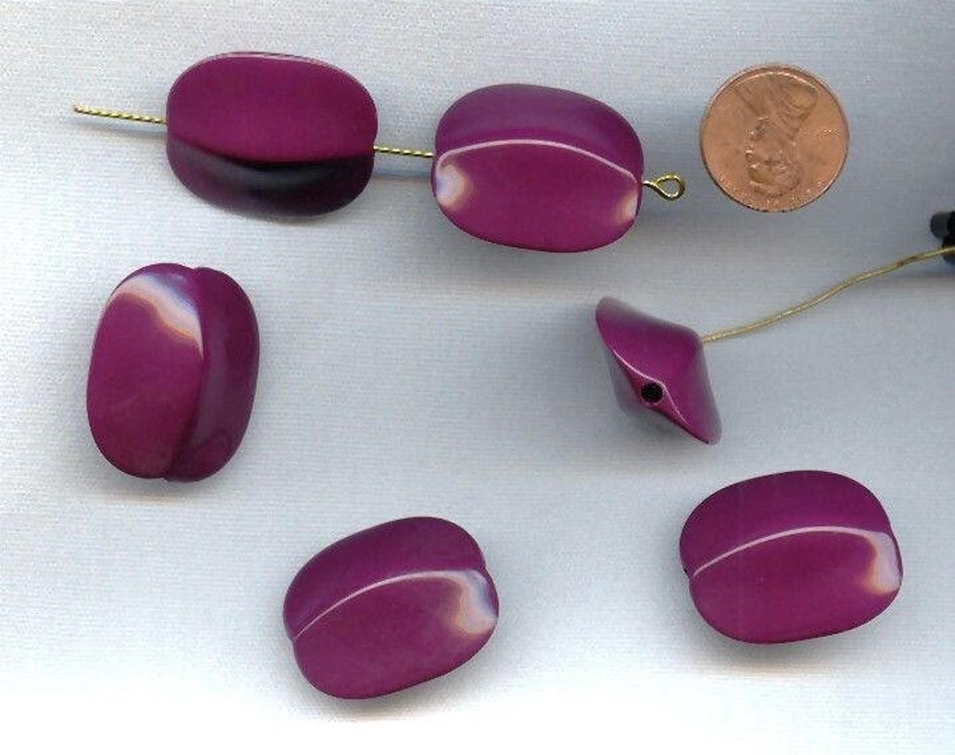 Beautiful Vintage Jet Black Two-holed Glass Beads! Sold per 12