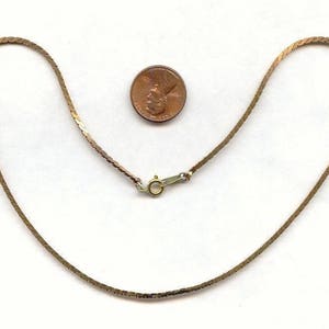 2 Vintage Solid Brass 1.5mm. Wide Deco Cut Zebra Chain 16&quot; Necklaces Ch117