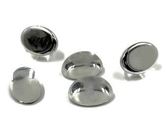 36 Vintage Crystal Acrylic High Dome 14x10mm. Oval Smooth Cabochons 7203