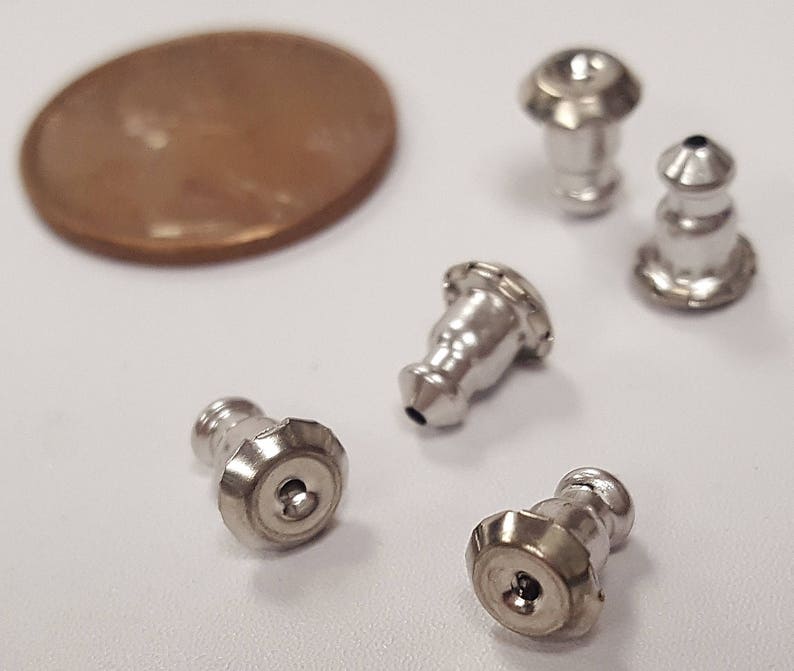 24 Vintage Silver Bullet Clutch Earring Backs N373 Etsy