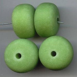 12 Vintage Green Matte Wash 16x24mm. Smooth Acrylic Donut Beads 5825