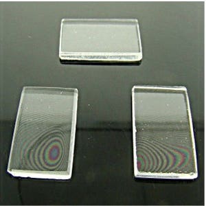 12 Vintage Glass Clear Crystal 19x12mm. Rectangle Cabochon Plaque Tiles 3351