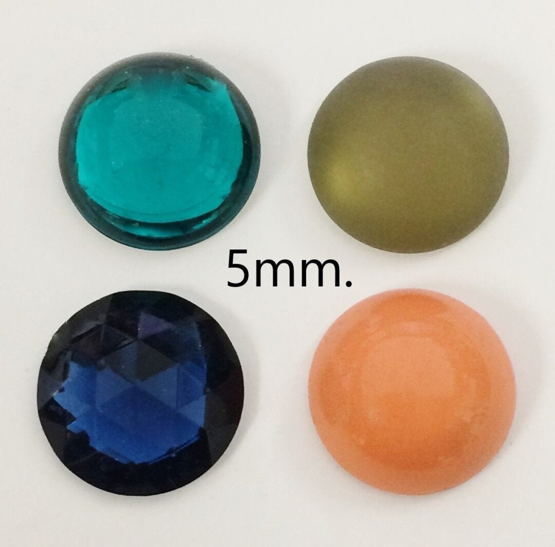Acryl Cabochons Rund, 7 Mm – 100 Stück, Mattiert, Mit Reflektierender Folie, Für Schmuck & Basteln
