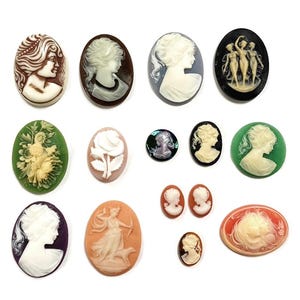 15 vintage harscameo's (West-Duitsland, Hong Kong, Japan) DIY-sieraden maken en knutselen C82