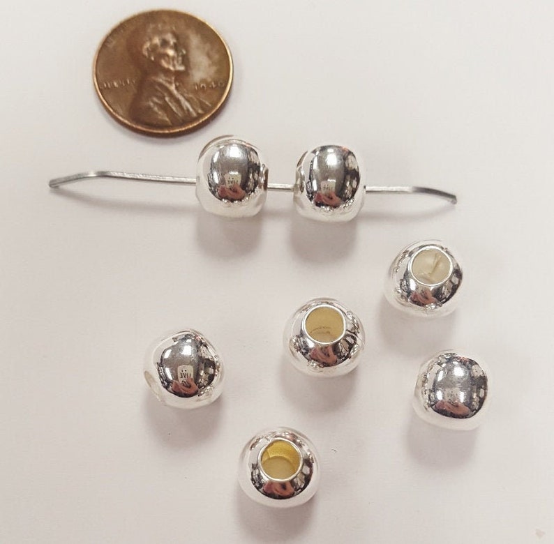 12 Vintage Sterling Silver Plated Metal 10mm. Smooth Large Etsy