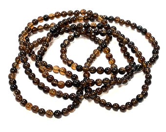 200+ Vintage Genuine Brown Black Sardonyx Agate 4mm. Gemstone Beads (36" String) 6449