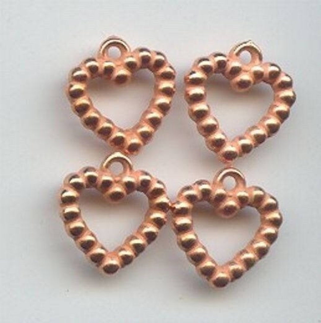 18 Vintage Copper Coated Acrylic 15mm. Heart Ball Pendants 1097 - Etsy