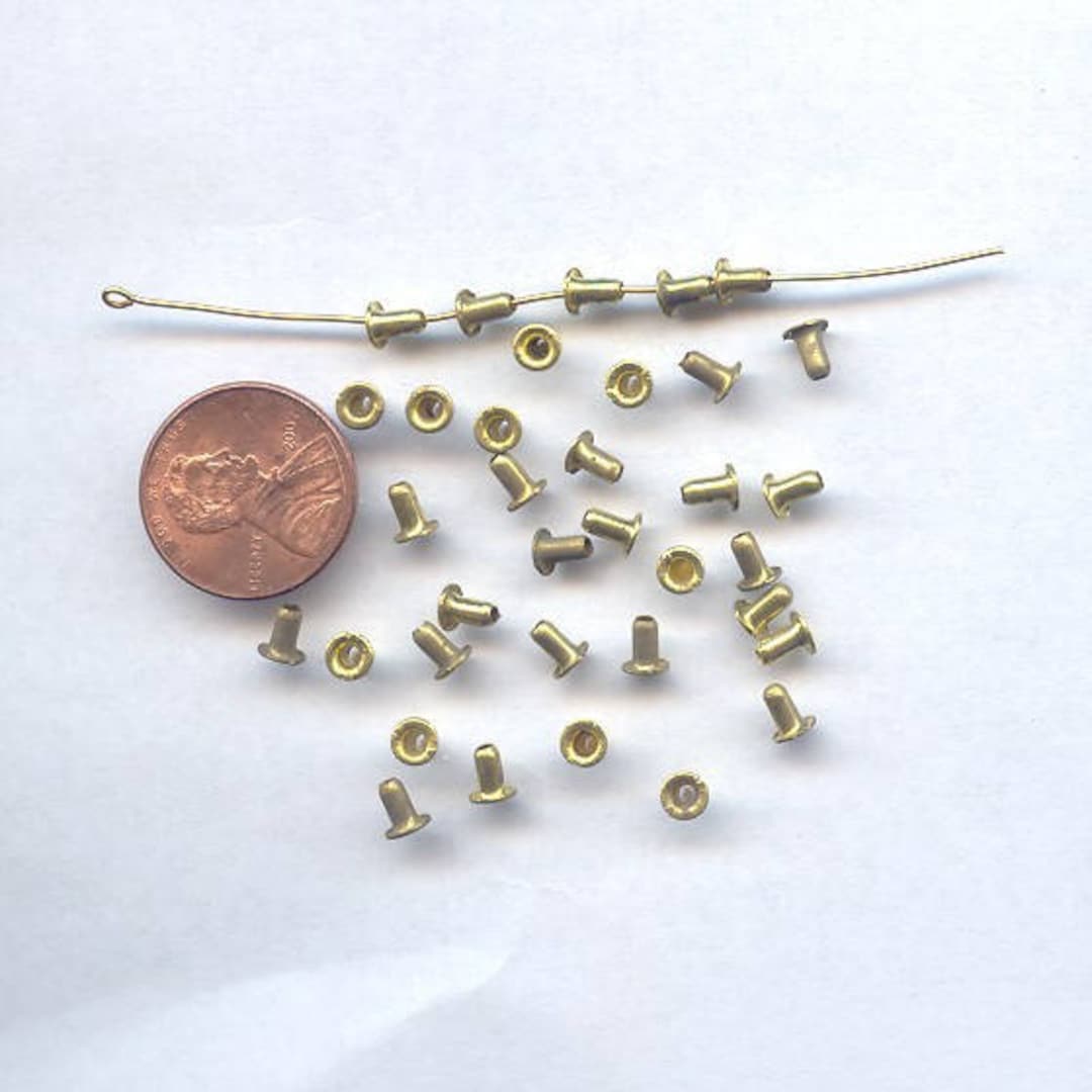 Craft Rivets Eyelets 24 Vintage Brass Rivet Eyelet 5x4mm. Jewelry Crafting Findings 1580 - Etsy