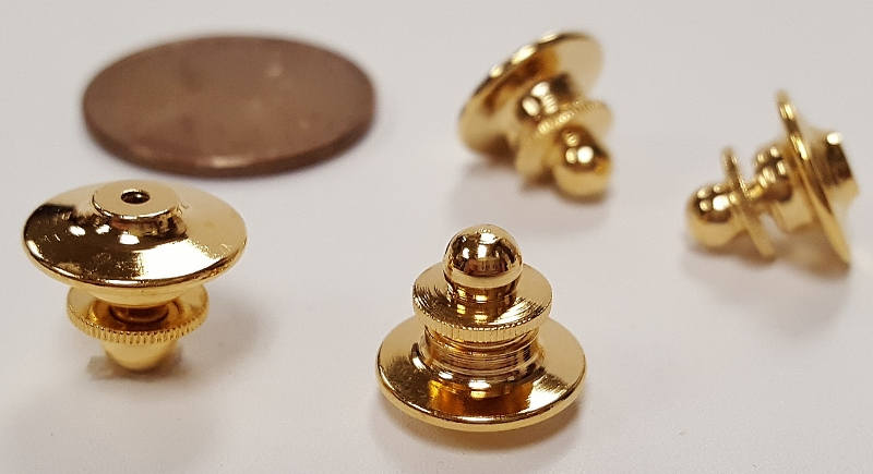 Deluxe Ball Top Tie Tac Locking Pin Clutch Backs