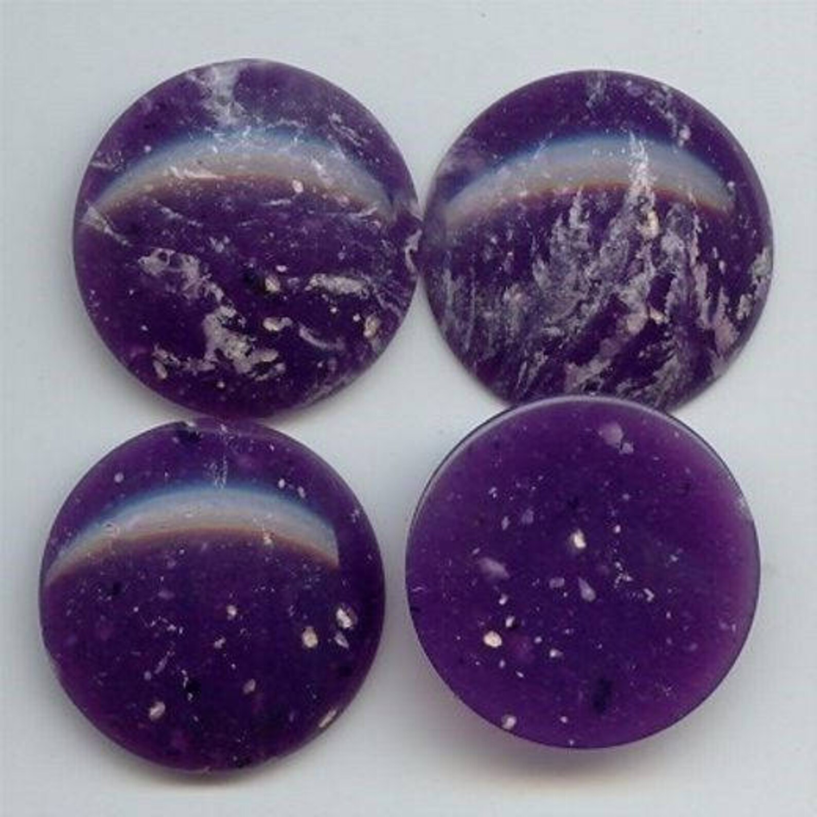 6 Vintage Purple Marble Acrylic 29mm. Round Smooth Dome Etsy