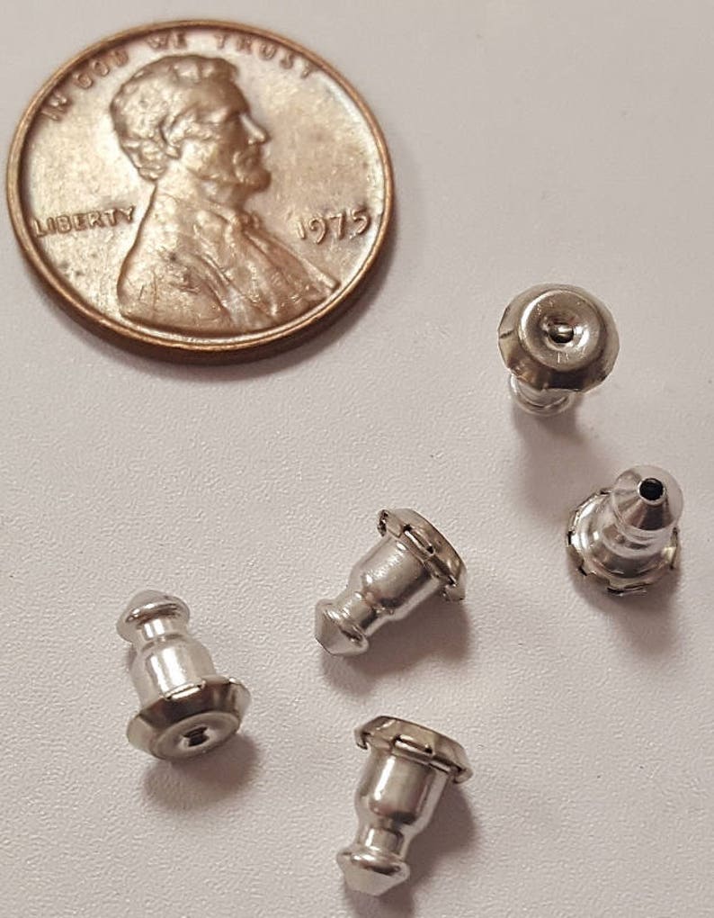 24 Vintage Silver Bullet Clutch Earring Backs N373 Etsy