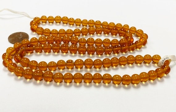 30 Vintage Japanese Cherry Brand Glass Beads - 14mm Round White Coral Loose Beads (Circa 1940s-50s)