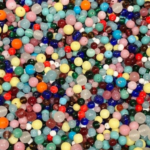 9mm Assorted Transparent & Opaque Color Mix Round Lampwork Glass Beads -  QTY 48 (UM70) freeshipping - Beads and Babble