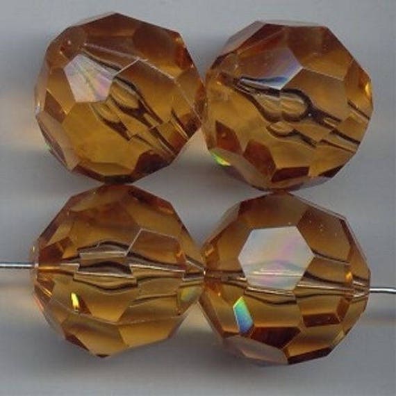 12 Vintage Smoke Topaz Acrylic 26mm Multi Faceted Round Pendants 6522