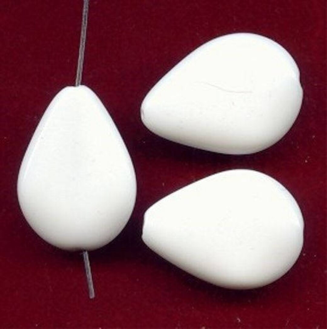 Vintage Petrol Green Acrylic Teardrop Beads 25x18mm Flat Smooth, 12 Pcs, 5244