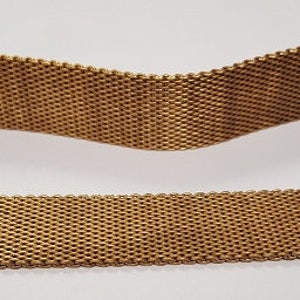 7-Zoll-Vintage-Massivholz im Alter von Messing Mesh 19 mm. Breites Kettenteilstück N453