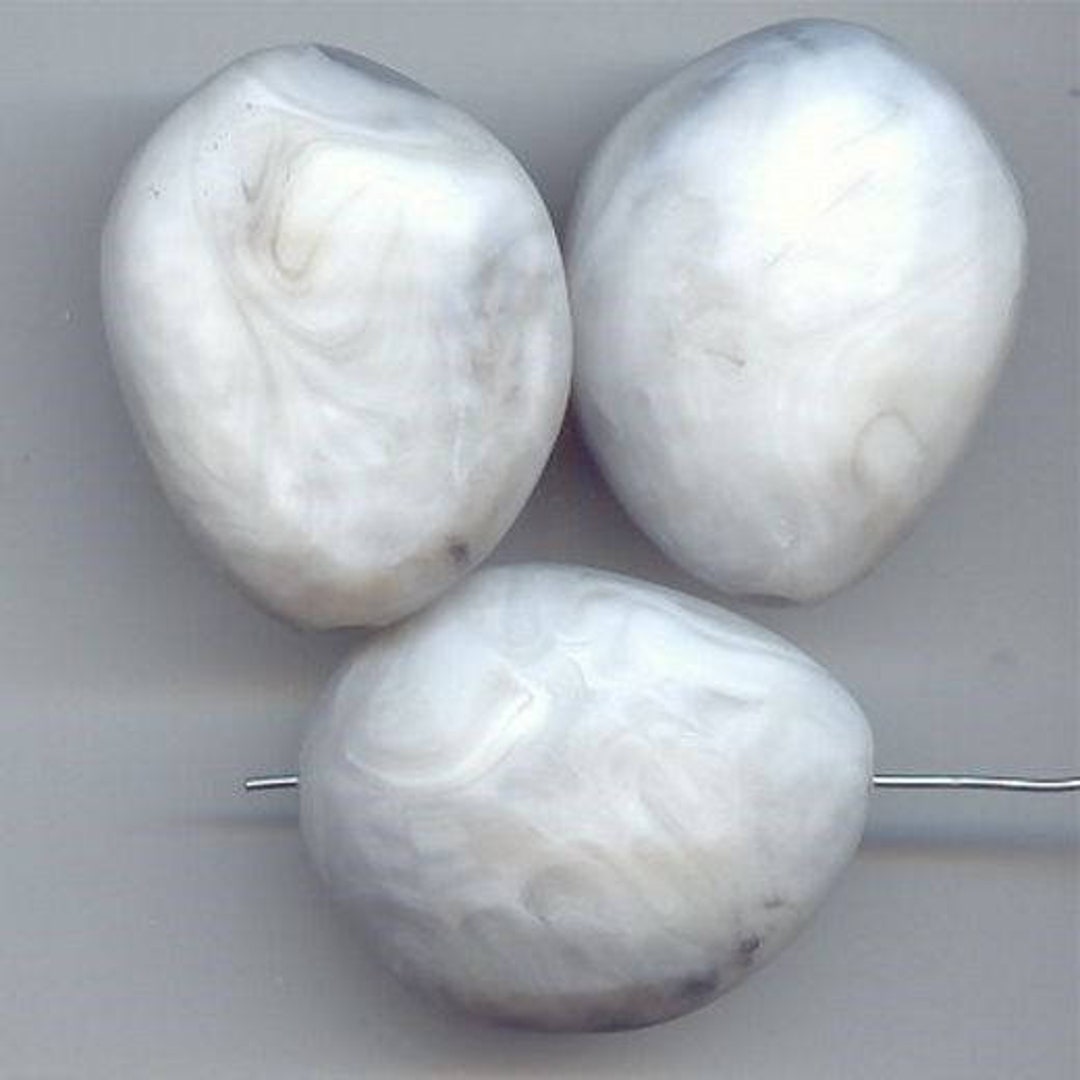 24 ACRILICI VINTAGE GRIGIO SCURO 14mm. PERLINA TONDA SFACCETTATA 6076