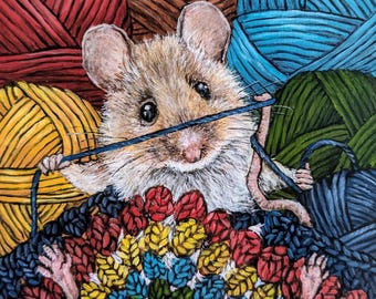 Critters - Fine Art Giclee Prints Mounted on Wood 6" x 6"