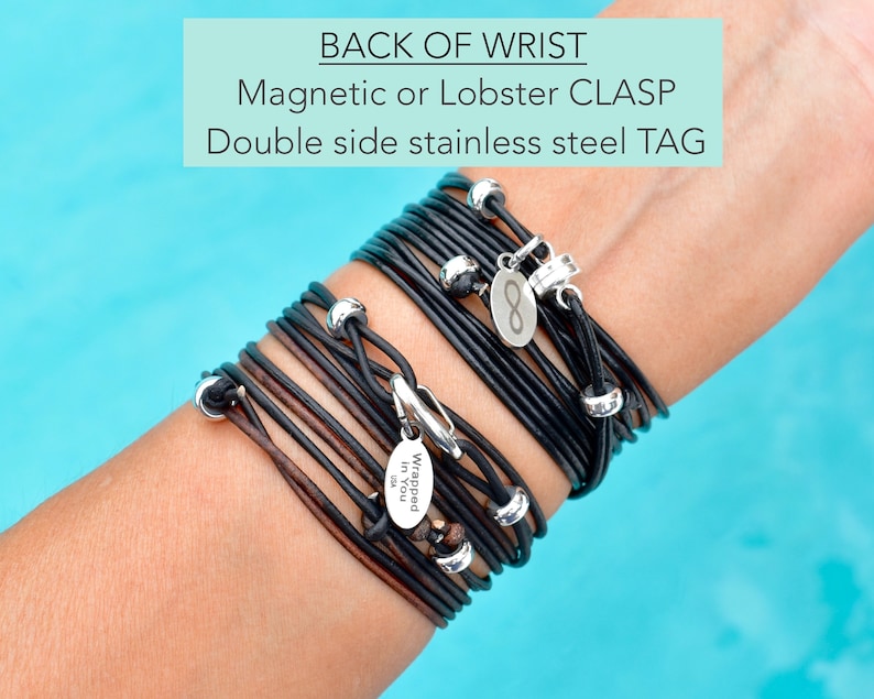 Choker Adjustable Hexagon Symbol of Harmony Truth Convertible Minimalist Boho Cuff INFINITY WRAPS Anklet 3 in 1 LEATHER Wrap Bracelet