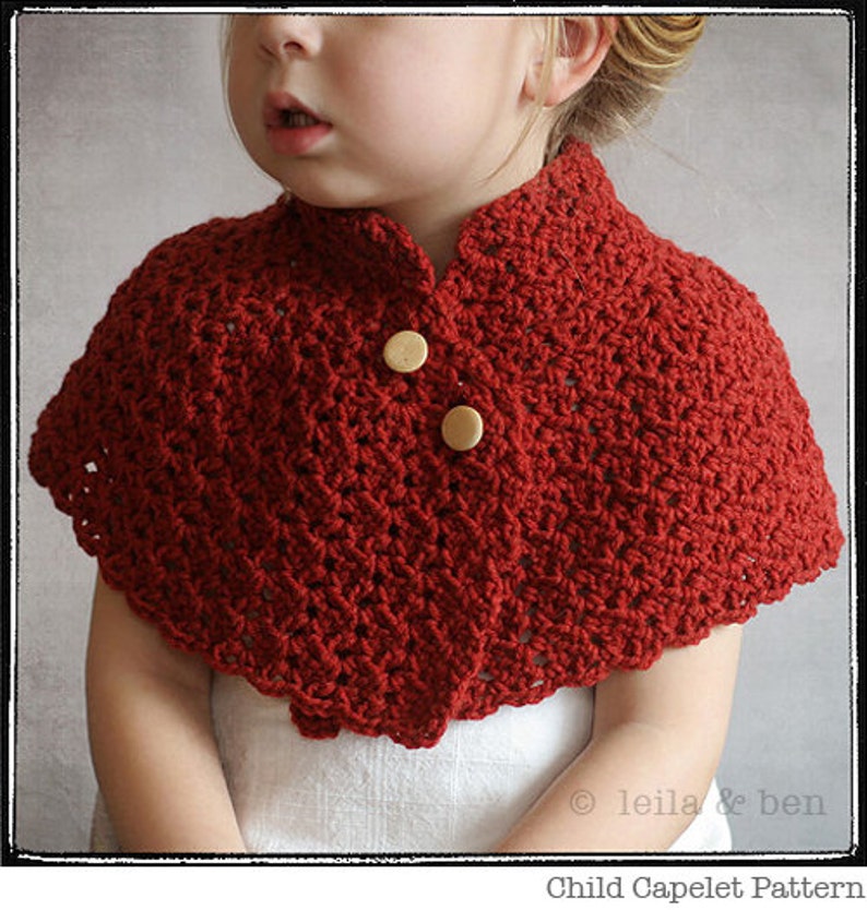 INSTANT DOWNLOAD Girls Capelet Crochet Pattern PDF by Leila Etsy