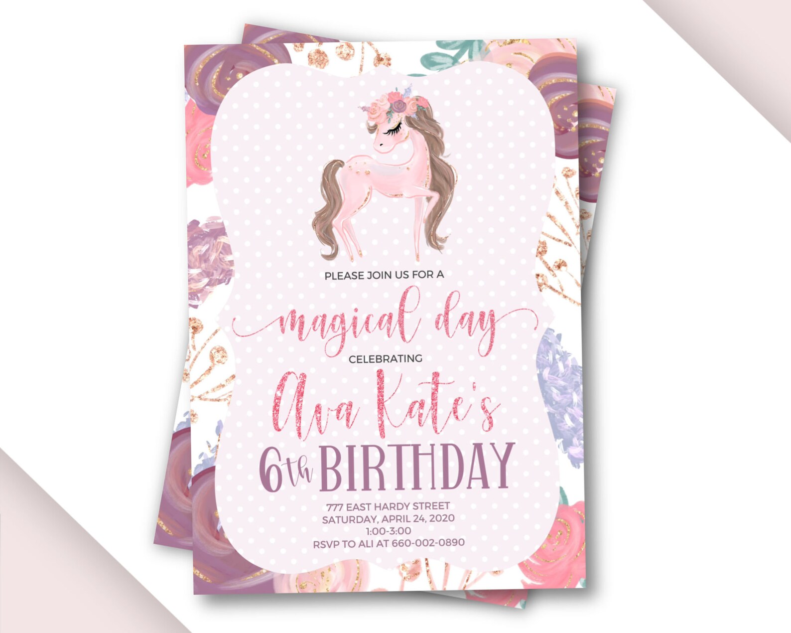 Printable Unicorn Invitations Page Three Printable Unicorn Invitations Page Three