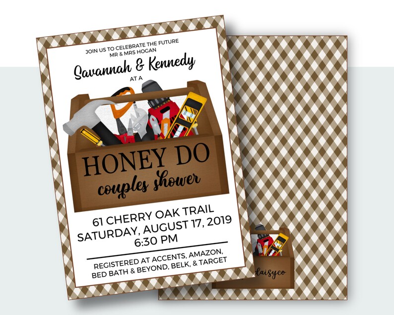 Honey Do Couples Shower Invitation Tool Shower Digital Etsy