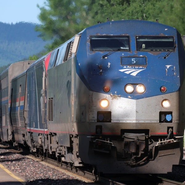 Amtrak Empire Builder Train, West Glacier, Montana | Photo Print Wall Art