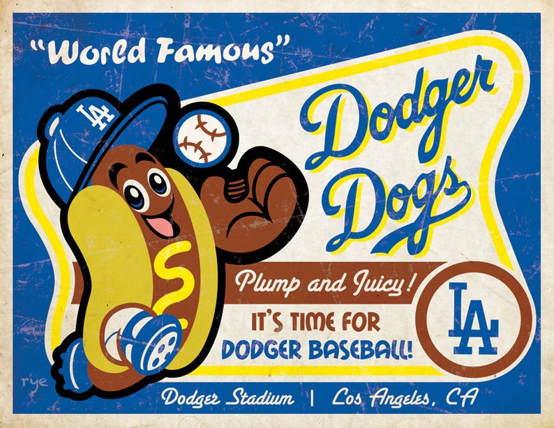 Dodger Dog Print Etsy