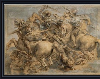 Battle of Anghiari | Peter Paul Rubens | Framed Canvas Print