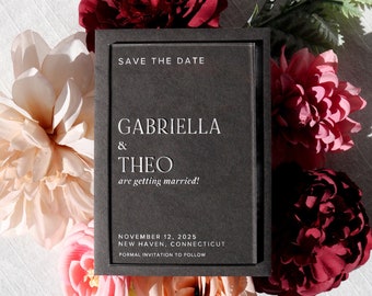 Customizable Acrylic Save the Date, Modern Elegant Wedding, Minimal Classic Unique Invitations | 'New Haven'