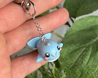 Kawaii Whale Keychain | Handmade Polymer Clay Charm