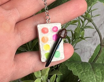 Hand Sculpted Polymer Clay Palette Keychain | Artist Bag Charm