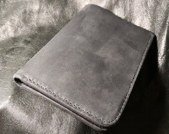 Craft wallet in matte black leather