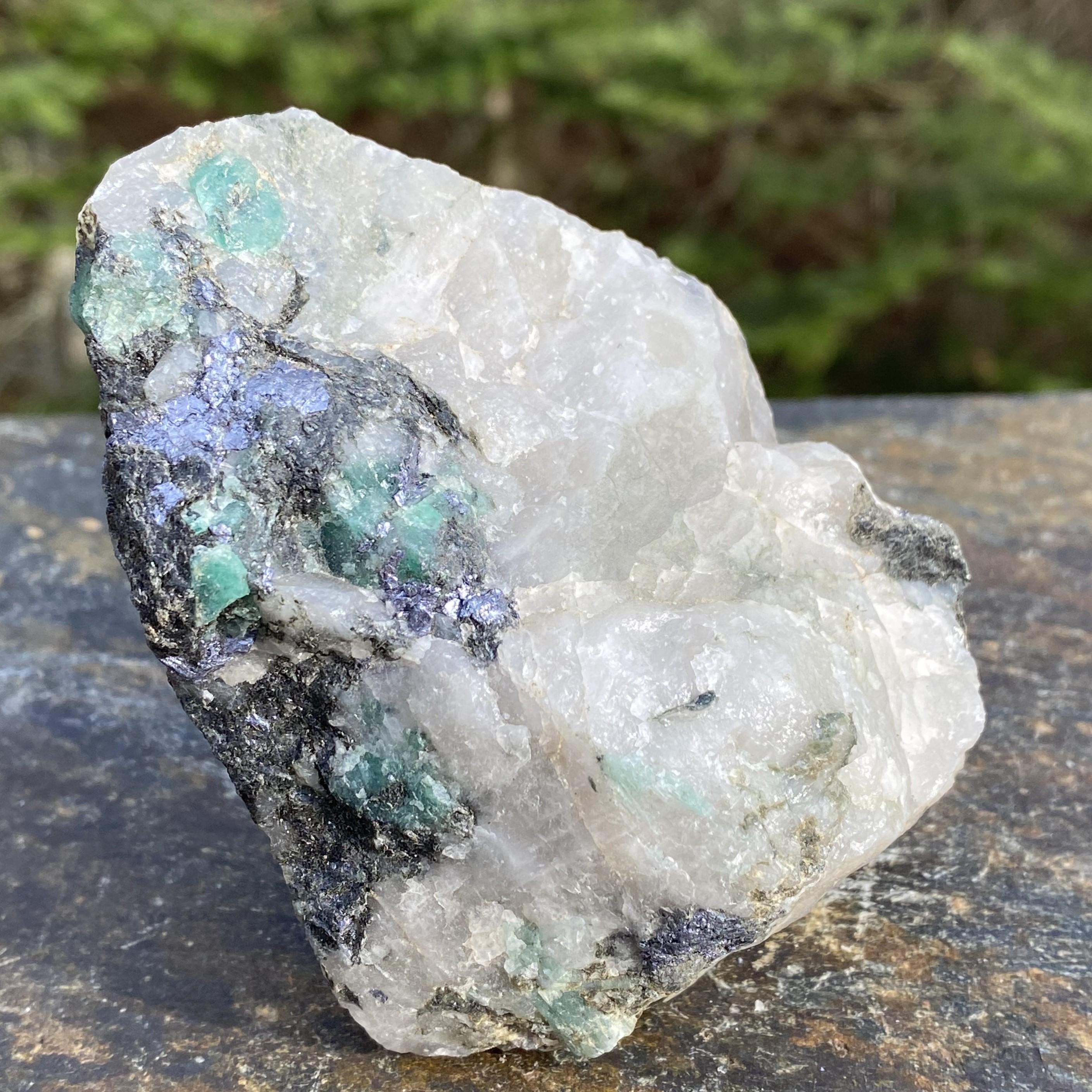 Emerald Raw  Hematite Inclusions Specimen  May Birth Stone  Loyalty Unity Love 30108ET