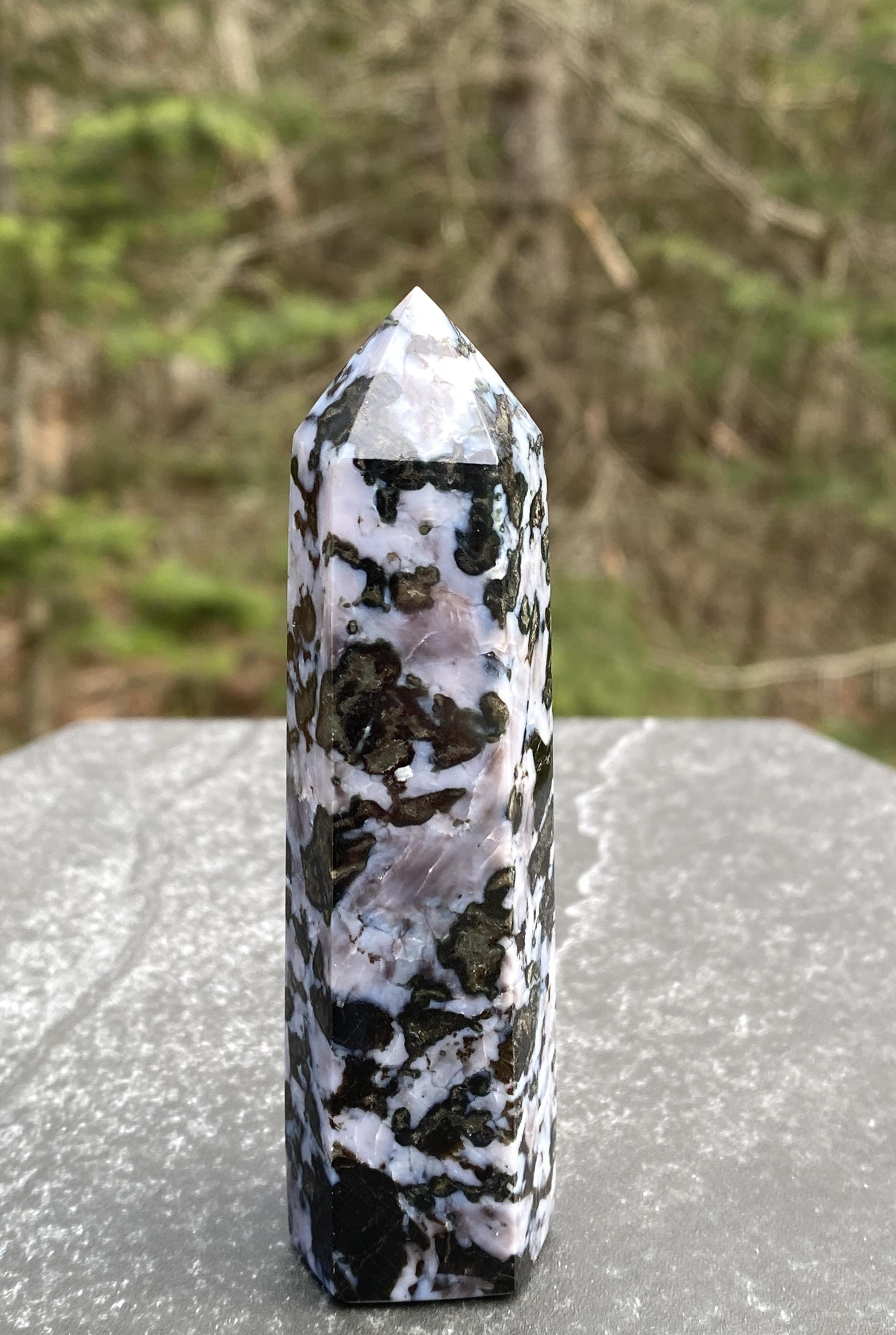 Stone Point Indigo Indigo Gabbro Aka Mystic Merlinite Point Tower Intuition Magic 31331ET ...