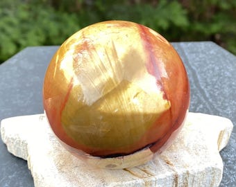 Mookaite Sphere  Stand  Reds Yellows  Grounding Protection 31359ET
