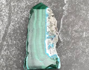Malachite with Chrysocolla Point Tower  Grounding Peace Intuition 31367ET
