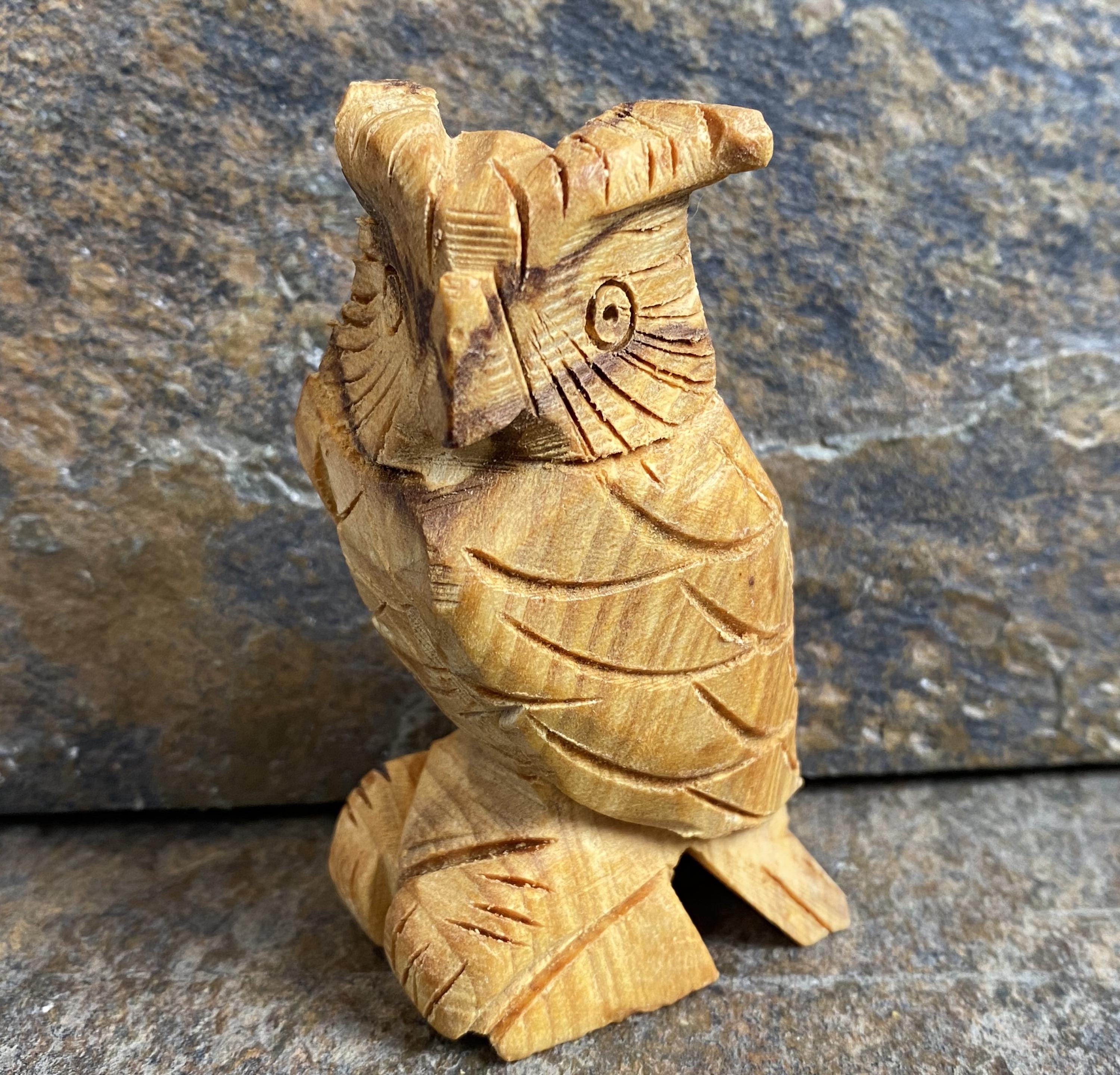 OWL Figurine  Palo Santo Holy Wood  3" Figurine Purifying Cleansing 30729ET