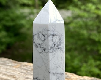 Howlite Point Tower  White  Sleep Aid Calm Healing 31520ET