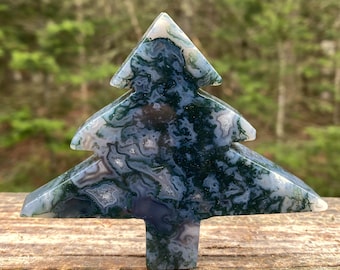 Moss Agate Tree Figurine  Grounding Stability 31376ET