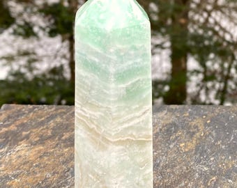 Caribbean Calcite  5" Tower Point Calm Spiritual Healing 31074ET