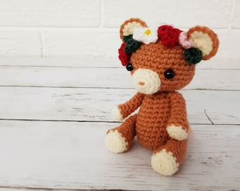 Bespoke Bear with flower crown - Free gift box