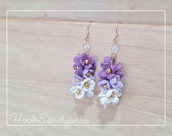 Micro Crochet Lilac Tower Earring