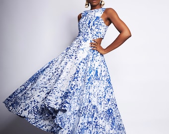 Cut Out Mullet Dress (Blue)